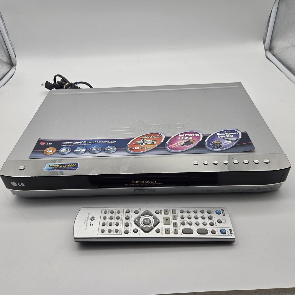 LG DR1F9H Super Multi DVD Recorder and Player with Remote Silver HDMI 1080i
